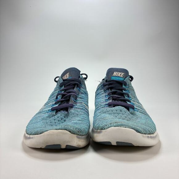 Nike Free RN Flyknit Blue Running Shoes Sneakers Lightweight Women's Size 7 - Picture 2 of 9
